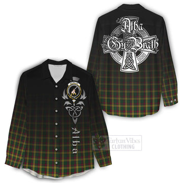 Tartan Vibes Clothing MacMillan (McMillan) Tartan Women's Casual Shirt Featuring Alba Gu Brath Family Crest Celtic Inspired