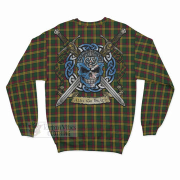 Tartan Vibes Clothing MacMillan (McMillan) Tartan Sweatshirt with Family Crest Celtic Skull Style