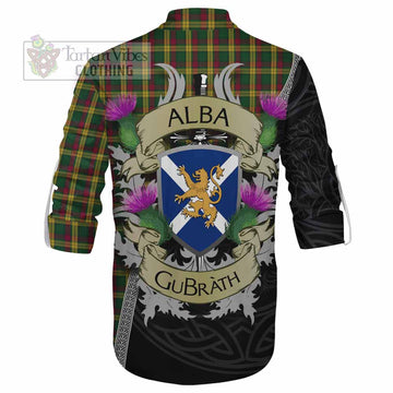 Tartan Vibes Clothing MacMillan (McMillan) Tartan Family Crest Ghillie Kilt Shirt Lion Rampant Royal Thistle Shield Celtic Inspired