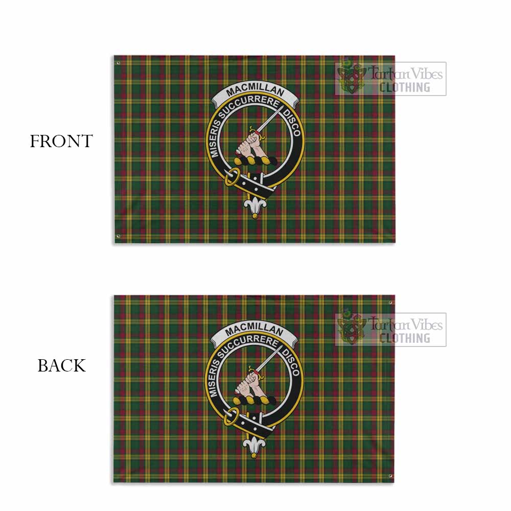 Tartan Vibes Clothing MacMillan (McMillan) Tartan House Flag with Family Crest