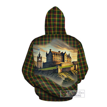 Tartan Vibes Clothing MacMillan (McMillan) Tartan Family Crest Cotton Hoodie with Scottish Ancient Castle Style