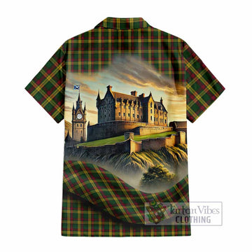 MacMillan (McMillan) Tartan Family Crest Hawaiian Shirt with Scottish Ancient Castle Style