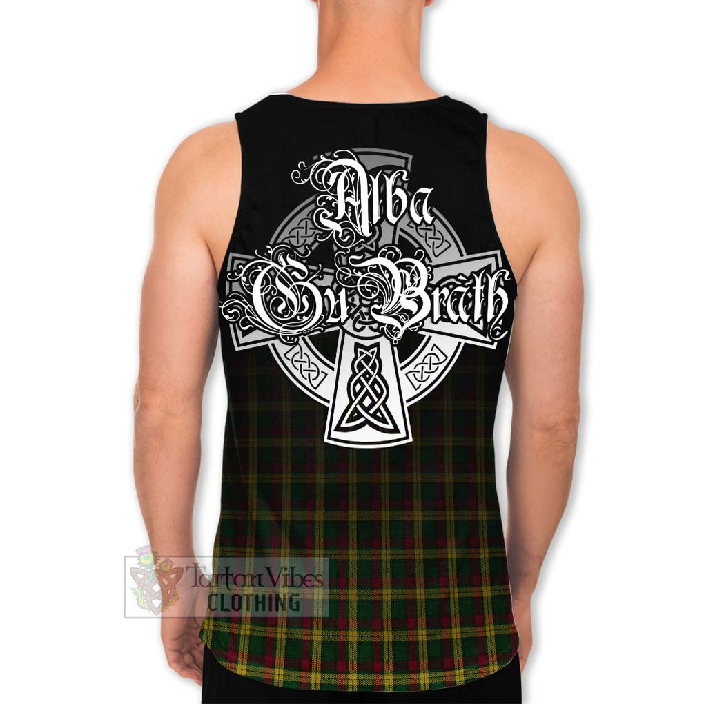 Tartan Vibes Clothing MacMillan (McMillan) Tartan Men's Tank Top Featuring Alba Gu Brath Family Crest Celtic Inspired