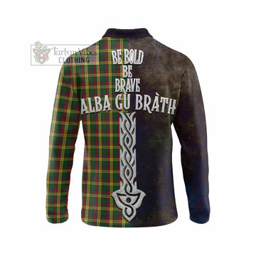 MacMillan (McMillan) Tartan Family Crest Long Sleeve Polo Shirt Alba Gu Brath Be Brave Lion Ancient Style