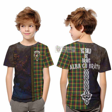 MacMillan (McMillan) Tartan Family Crest Kid T-Shirt Alba Gu Brath Be Brave Lion Ancient Style