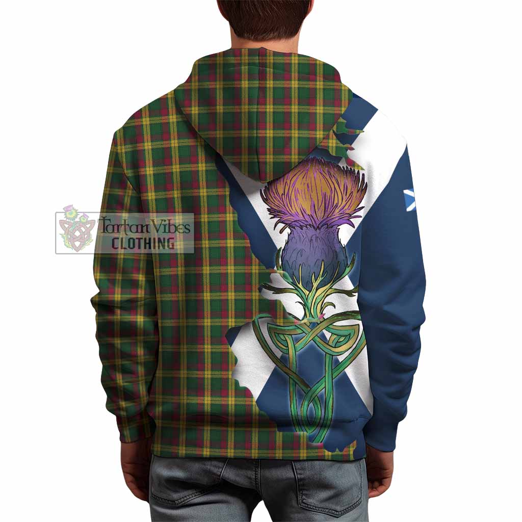 Tartan Vibes Clothing MacMillan (McMillan) Tartan Family Crest Hoodie Scottish Thistle Celtic Inspired