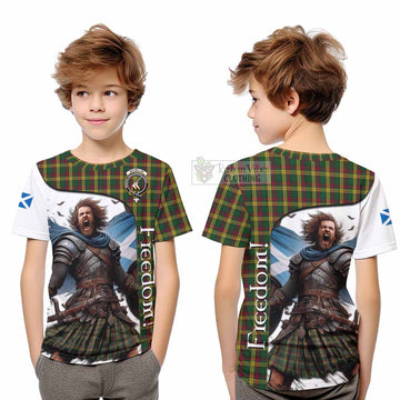 MacMillan (McMillan) Crest Tartan Kid T-Shirt Inspired by the Freedom of Scottish Warrior