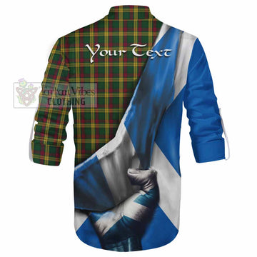 Tartan Vibes Clothing MacMillan (McMillan) Tartan Ghillie Kilt Shirt with Family Crest Scotland Patriotic Style