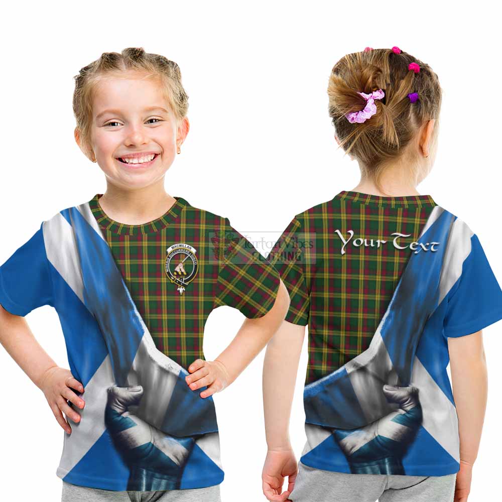 Tartan Vibes Clothing MacMillan (McMillan) Tartan Kid T-Shirt with Family Crest Scotland Patriotic Style
