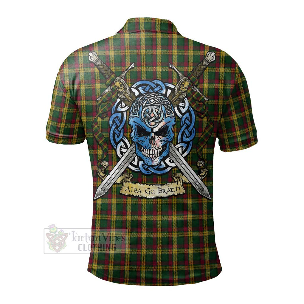 Tartan Vibes Clothing MacMillan (McMillan) Tartan Polo Shirt with Family Crest Celtic Skull Style