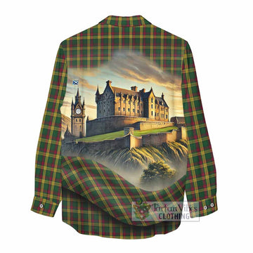 Tartan Vibes Clothing MacMillan (McMillan) Tartan Family Crest Women's Casual Shirt with Scottish Ancient Castle Style