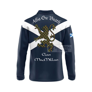 MacMillan (McMillan) Tartan Lion Rampant Long Sleeve Polo Shirt Proudly Display Your Heritage with Alba Gu Brath and Clan Name