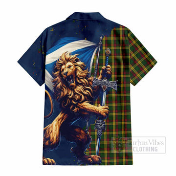 MacMillan (McMillan) Tartan Family Crest Hawaiian Shirt with Scottish Majestic Lion