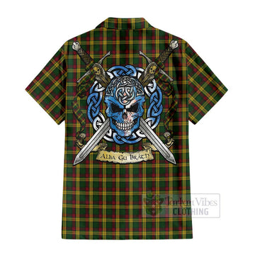 MacMillan (McMillan) Tartan Hawaiian Shirt with Family Crest Celtic Skull Style
