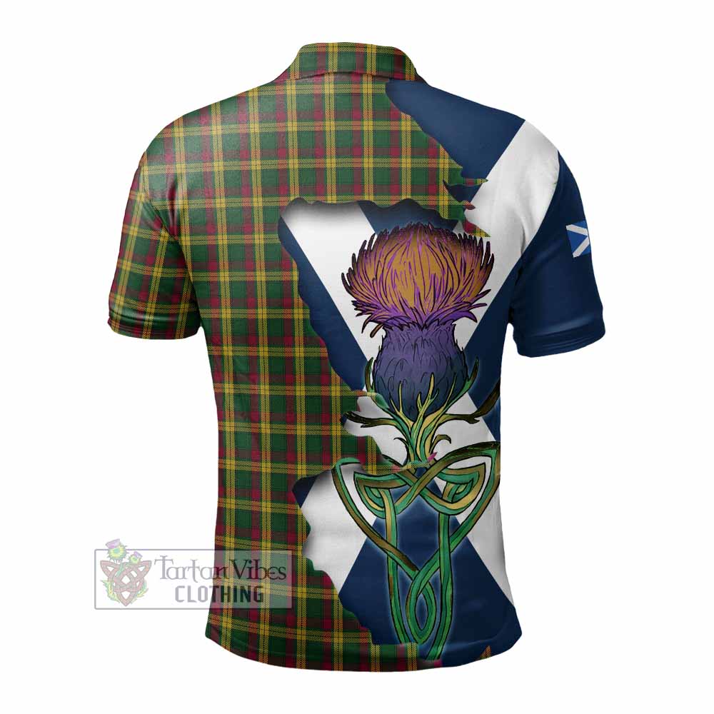 Tartan Vibes Clothing MacMillan (McMillan) Tartan Family Crest Polo Shirt Scottish Thistle Celtic Inspired