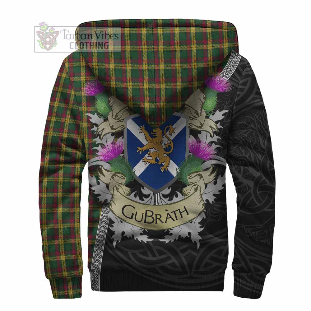 Tartan Vibes Clothing MacMillan (McMillan) Tartan Family Crest Sherpa Hoodie Lion Rampant Royal Thistle Shield Celtic Inspired