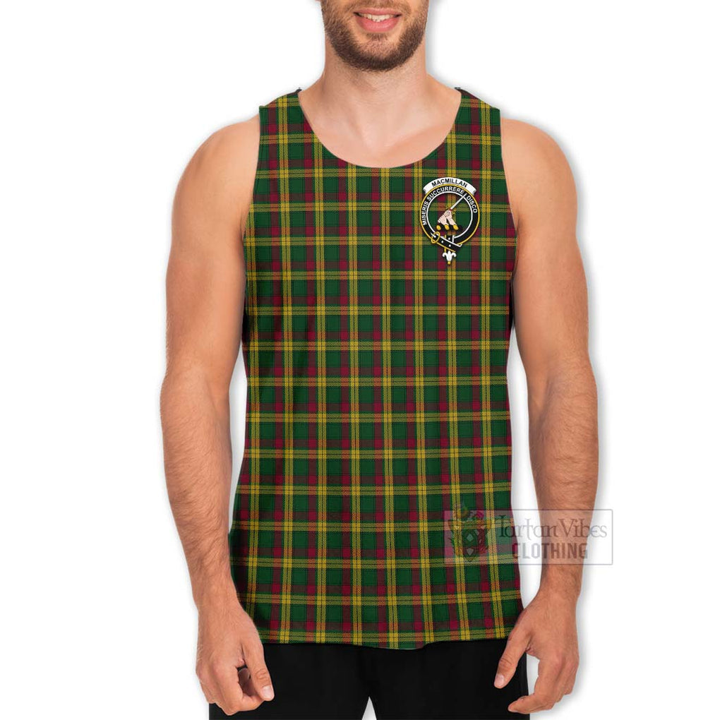 Tartan Vibes Clothing MacMillan (McMillan) Tartan Men's Tank Top with Family Crest Celtic Skull Style