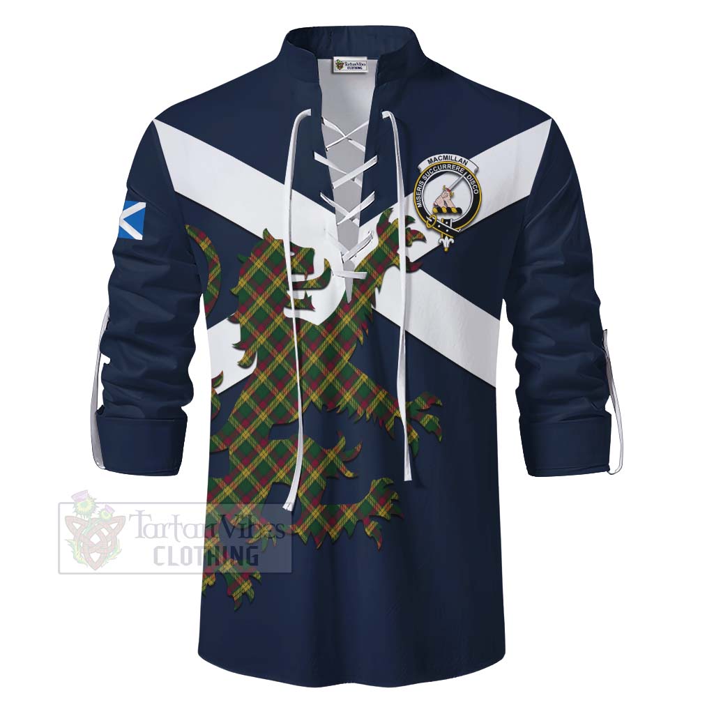 Tartan Vibes Clothing MacMillan (McMillan) Tartan Lion Rampant Ghillie Kilt Shirt Proudly Display Your Heritage with Alba Gu Brath and Clan Name