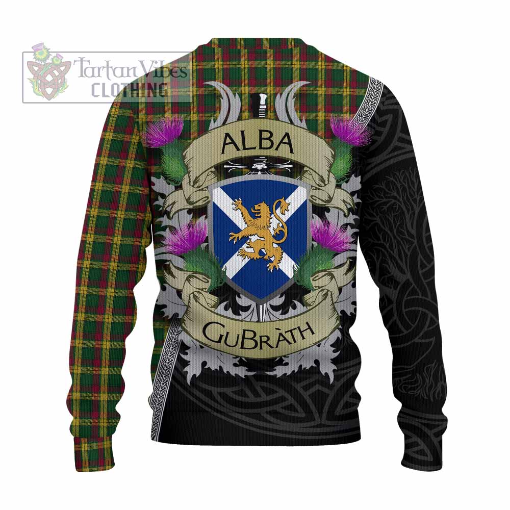 Tartan Vibes Clothing MacMillan (McMillan) Tartan Family Crest Knitted Sweater Lion Rampant Royal Thistle Shield Celtic Inspired