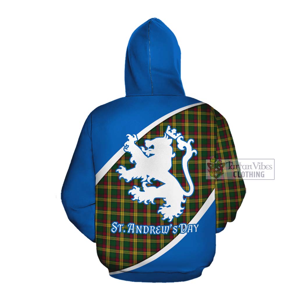 Tartan Vibes Clothing MacMillan (McMillan) Family Crest Tartan Cotton Hoodie Celebrate Saint Andrew's Day in Style