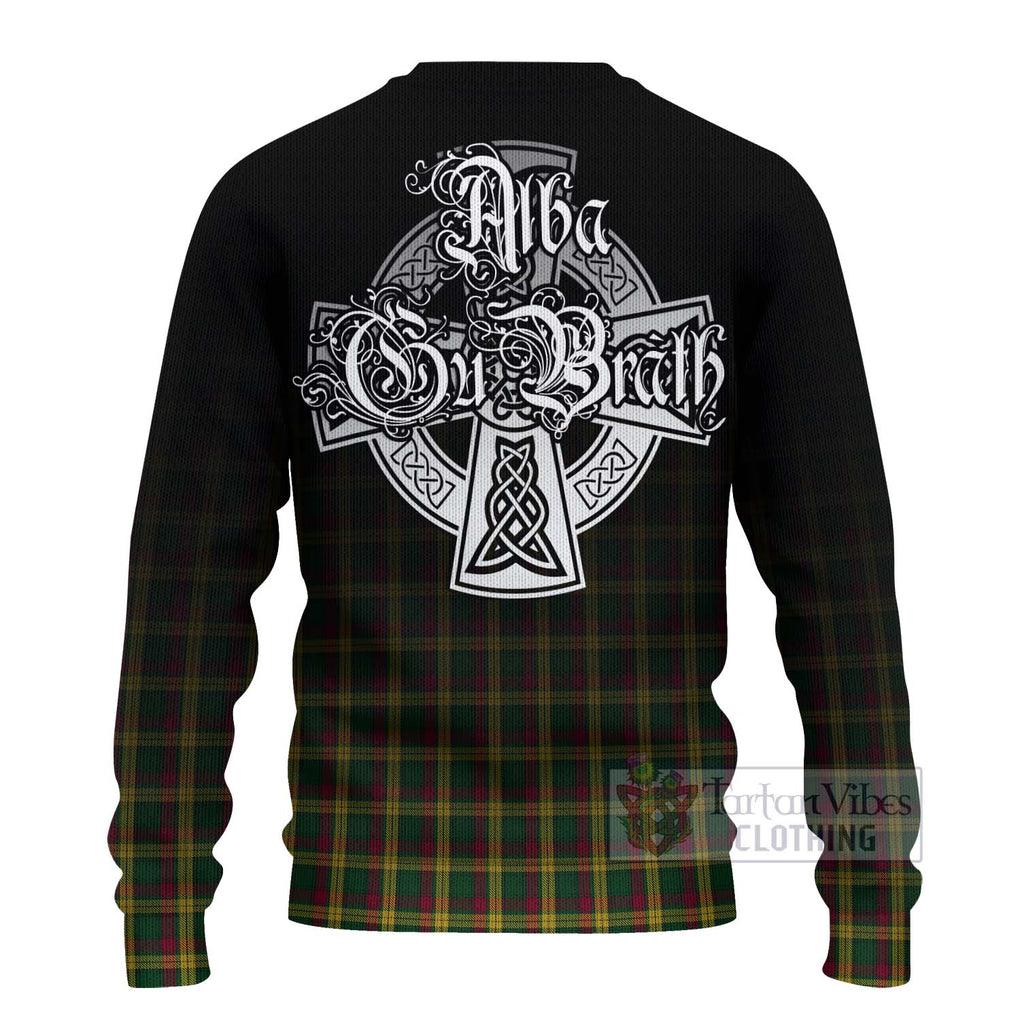 Tartan Vibes Clothing MacMillan (McMillan) Tartan Knitted Sweater Featuring Alba Gu Brath Family Crest Celtic Inspired
