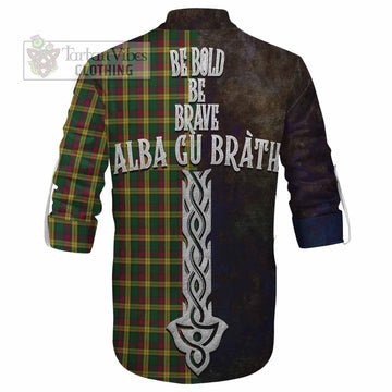 MacMillan (McMillan) Tartan Family Crest Ghillie Kilt Shirt Alba Gu Brath Be Brave Lion Ancient Style
