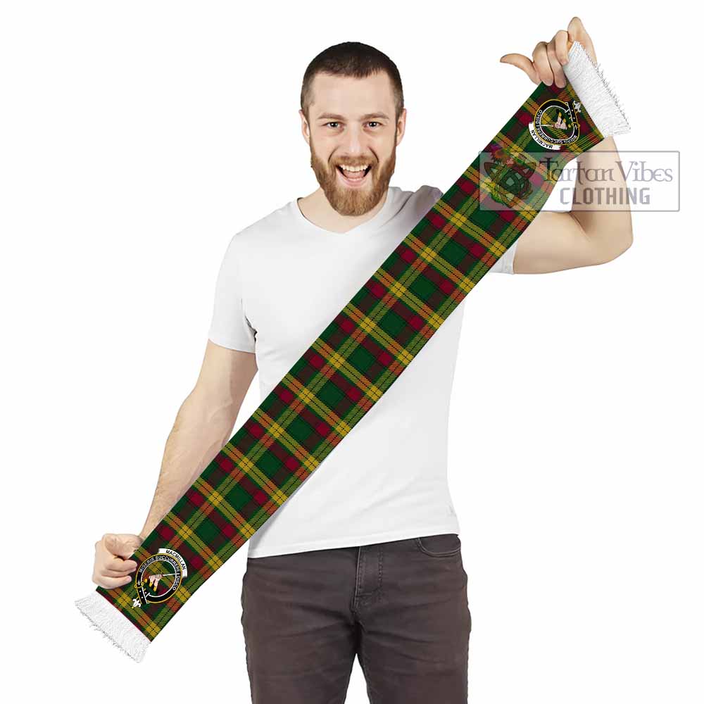 Tartan Vibes Clothing MacMillan (McMillan) Tartan Ruffneck Scarf with Family Crest