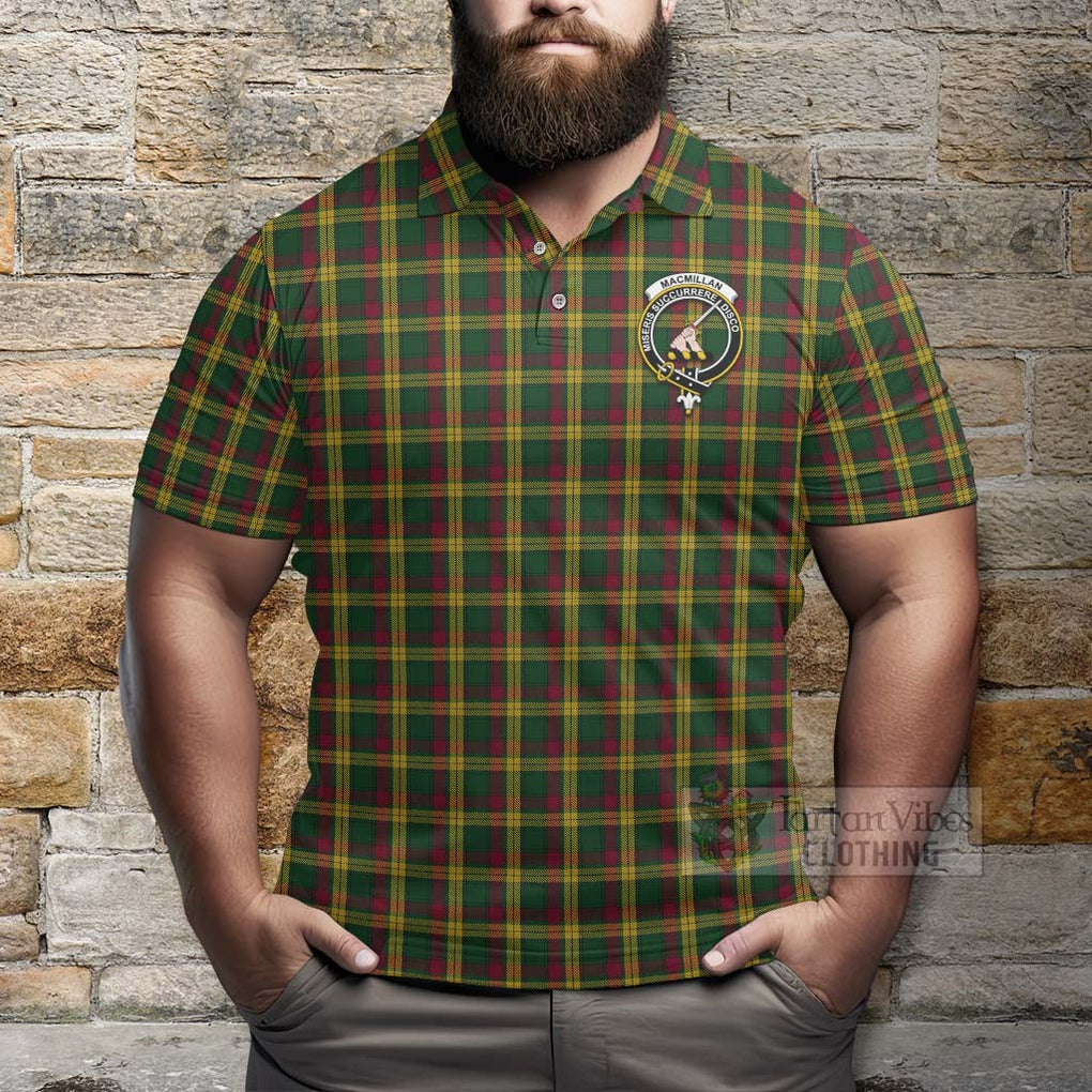 Tartan Vibes Clothing MacMillan (McMillan) Tartan Polo Shirt with Family Crest Celtic Skull Style