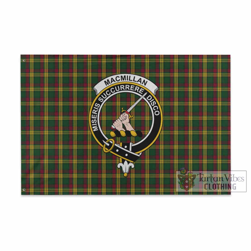 Tartan Vibes Clothing MacMillan (McMillan) Tartan House Flag with Family Crest