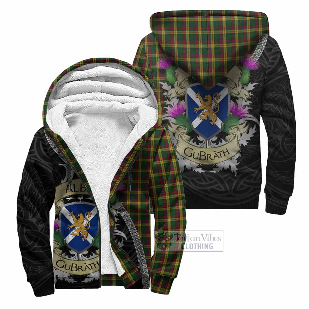 Tartan Vibes Clothing MacMillan (McMillan) Tartan Family Crest Sherpa Hoodie Lion Rampant Royal Thistle Shield Celtic Inspired