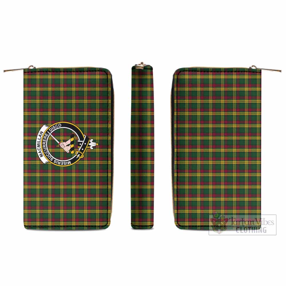Tartan Vibes Clothing MacMillan (McMillan) Tartan Women's Leather Wallet with Family Crest