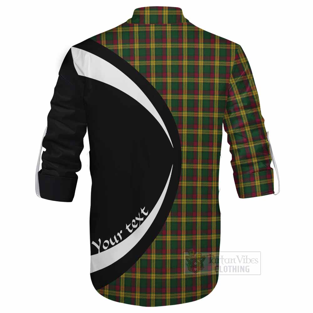 Tartan Vibes Clothing MacMillan (McMillan) Tartan Ghillie Kilt Shirt with Family Crest Circle Style
