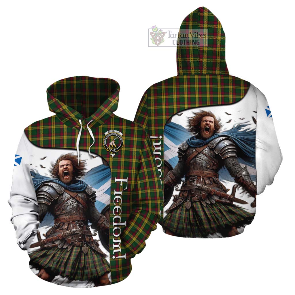 Tartan Vibes Clothing MacMillan (McMillan) Crest Tartan Cotton Hoodie Inspired by the Freedom of Scottish Warrior