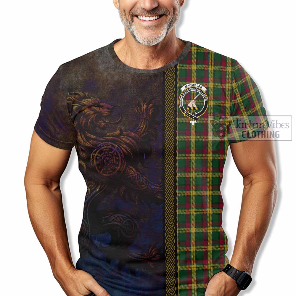 Tartan Vibes Clothing MacMillan (McMillan) Tartan Family Crest T-Shirt Alba Gu Brath Be Brave Lion Ancient Style