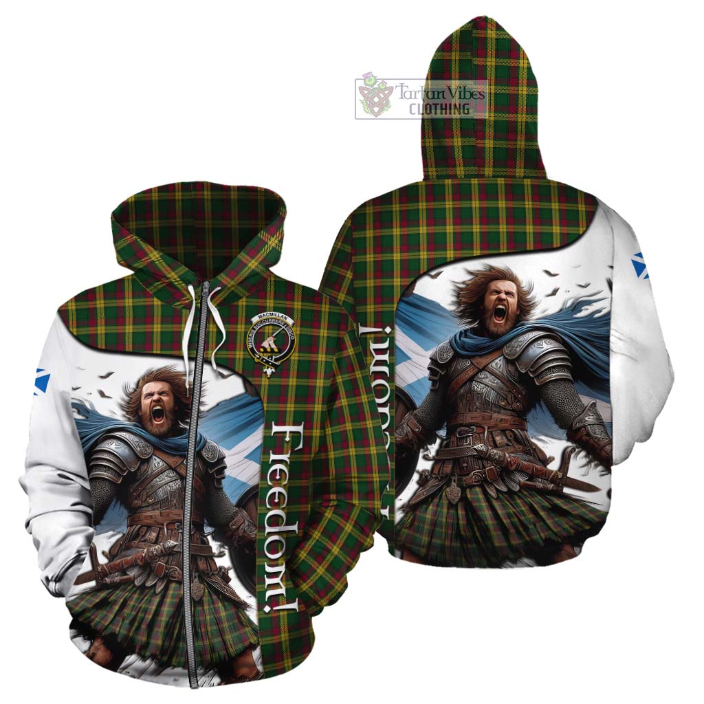 Tartan Vibes Clothing MacMillan (McMillan) Crest Tartan Cotton Hoodie Inspired by the Freedom of Scottish Warrior