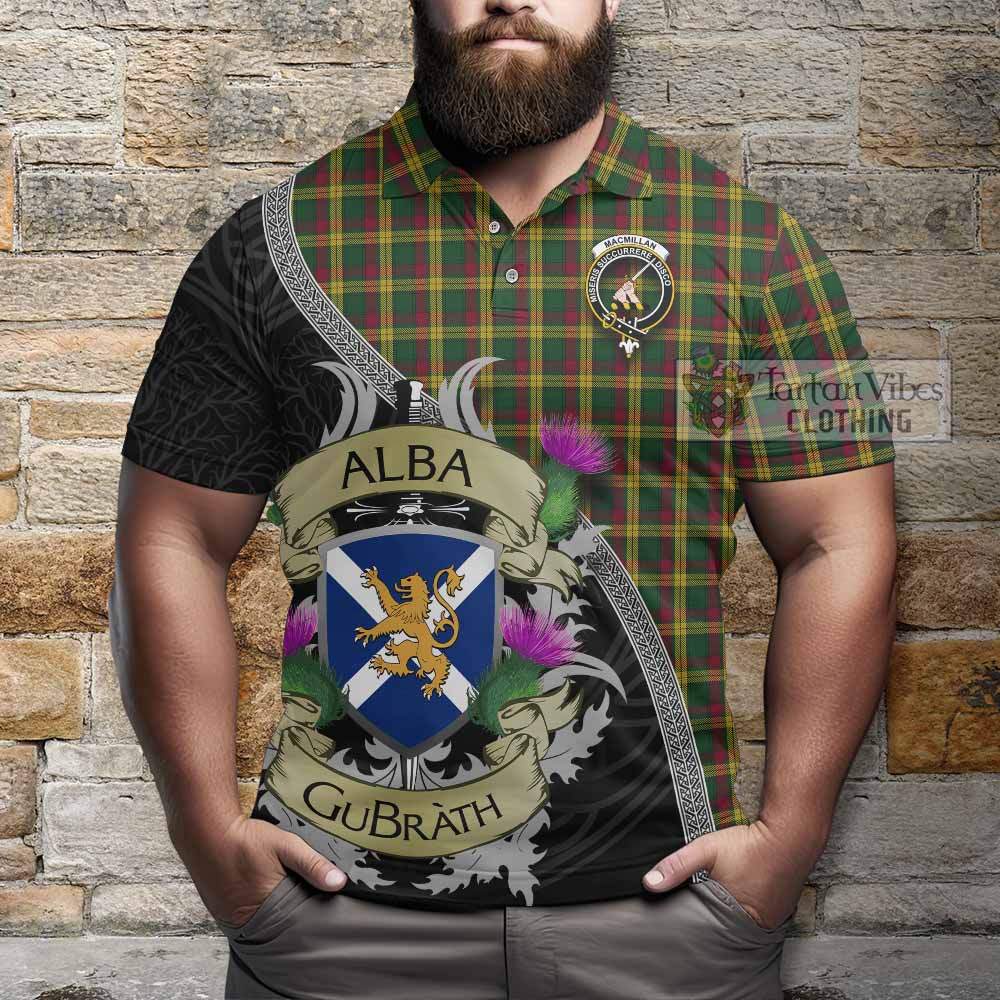 Tartan Vibes Clothing MacMillan (McMillan) Tartan Family Crest Polo Shirt Lion Rampant Royal Thistle Shield Celtic Inspired