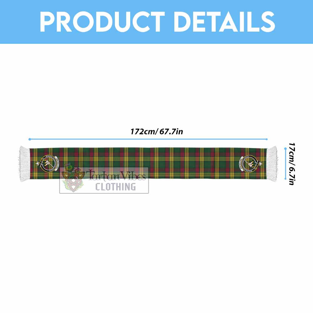 Tartan Vibes Clothing MacMillan (McMillan) Tartan Ruffneck Scarf with Family Crest