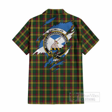 MacMillan (McMillan) Clan Crest In Me Tartan Cotton Hawaiian Shirt Scotland Flag Style