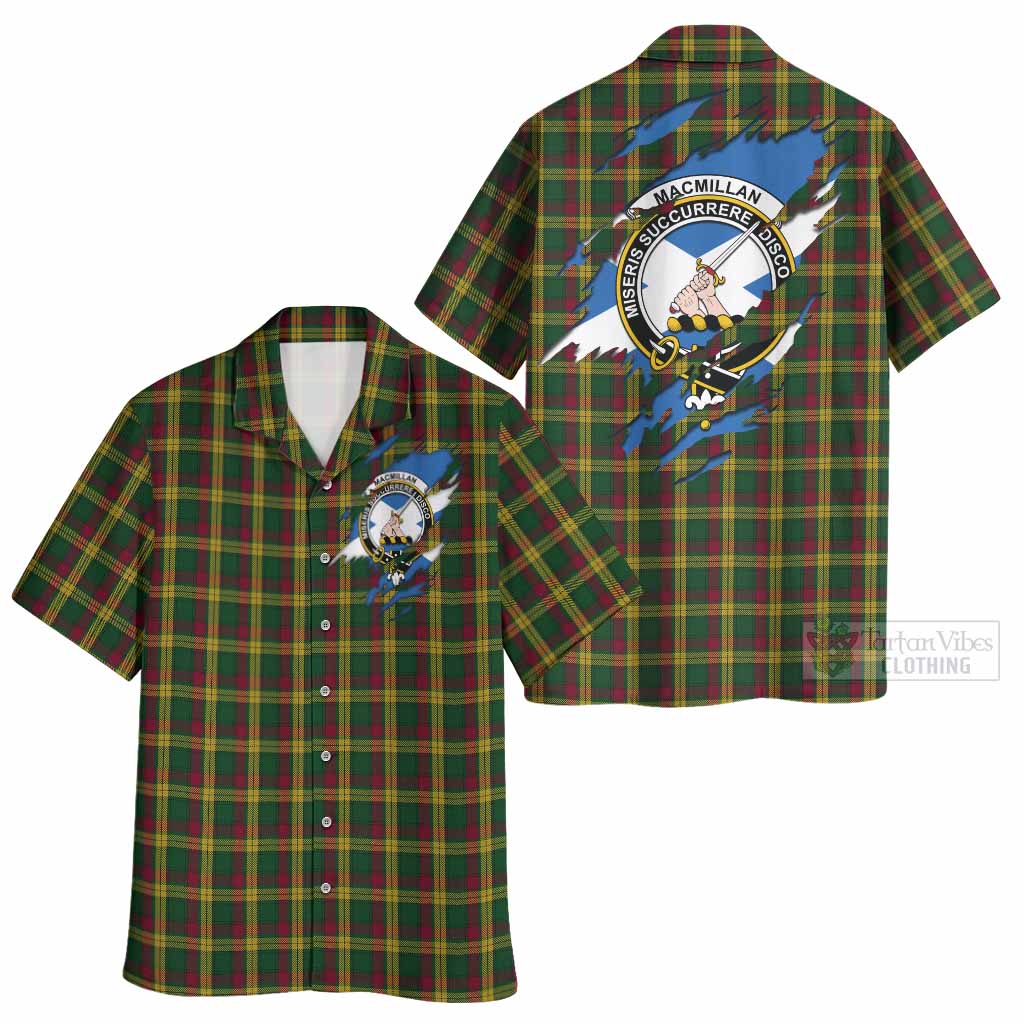 MacMillan (McMillan) Clan Crest In Me Tartan Hawaiian Shirt Scotland Flag Style