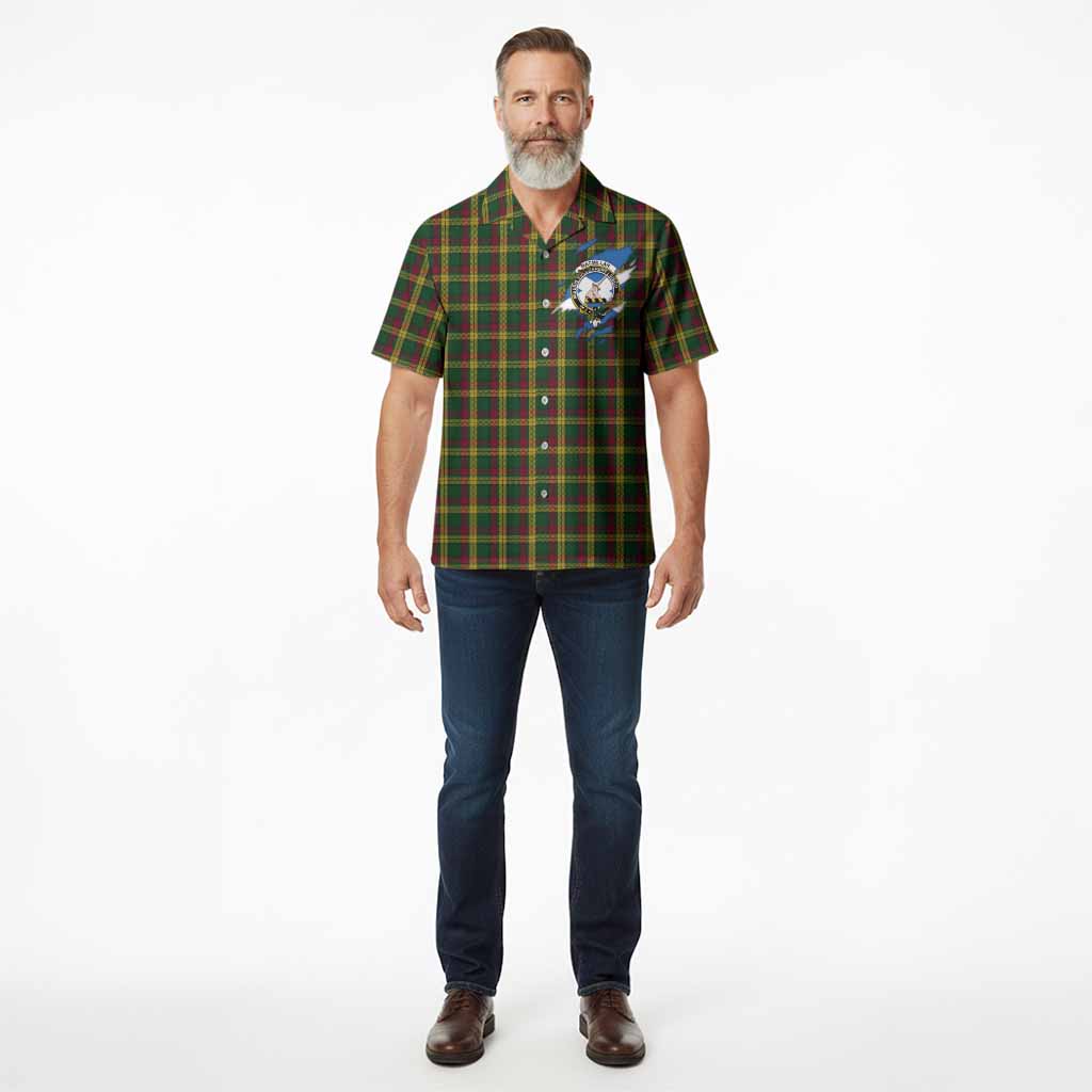MacMillan (McMillan) Clan Crest In Me Tartan Hawaiian Shirt Scotland Flag Style