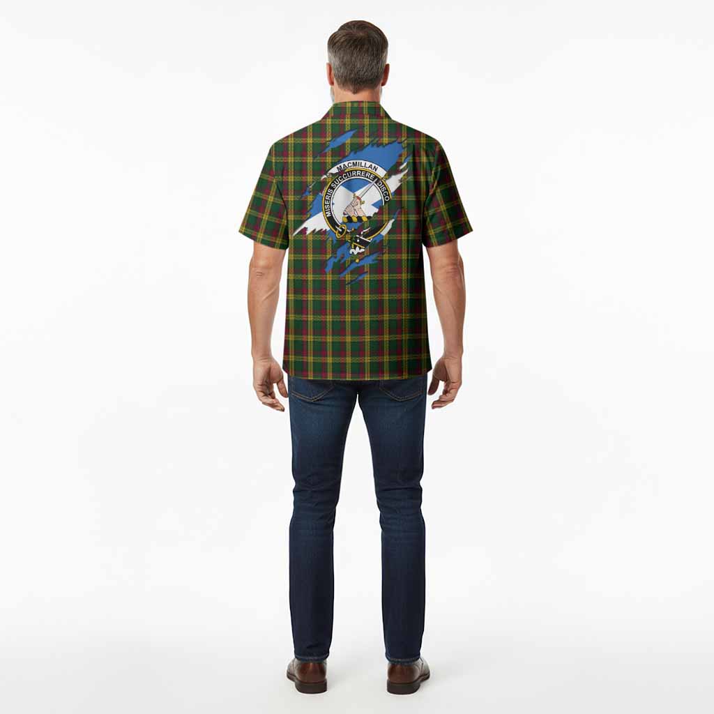 MacMillan (McMillan) Clan Crest In Me Tartan Hawaiian Shirt Scotland Flag Style