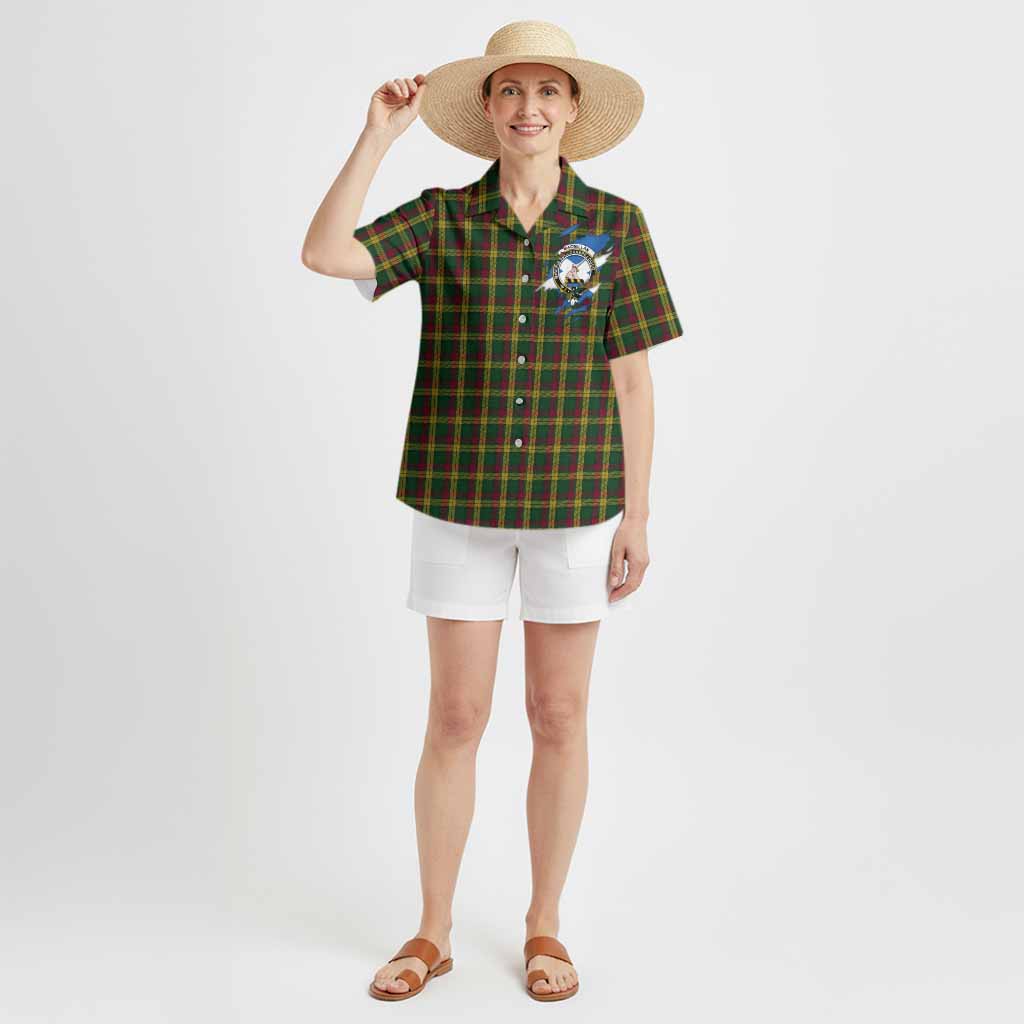 MacMillan (McMillan) Clan Crest In Me Tartan Hawaiian Shirt Scotland Flag Style