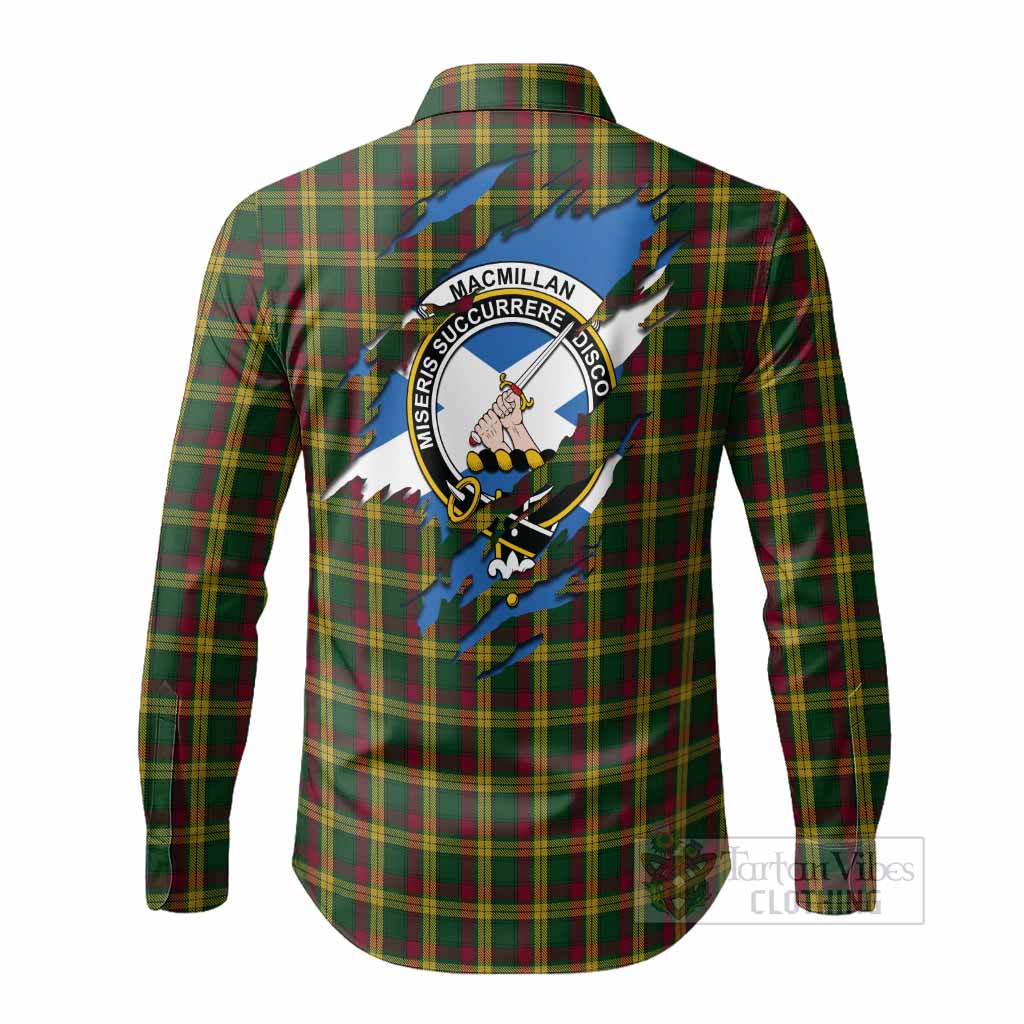MacMillan (McMillan) Clan Crest In Me Tartan Long Sleeve Button Shirts Scotland Flag Style