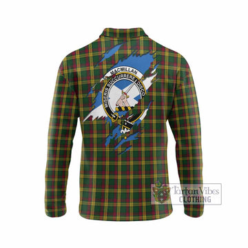 MacMillan (McMillan) Clan Crest In Me Tartan Long Sleeve Polo Shirt Scotland Flag Style