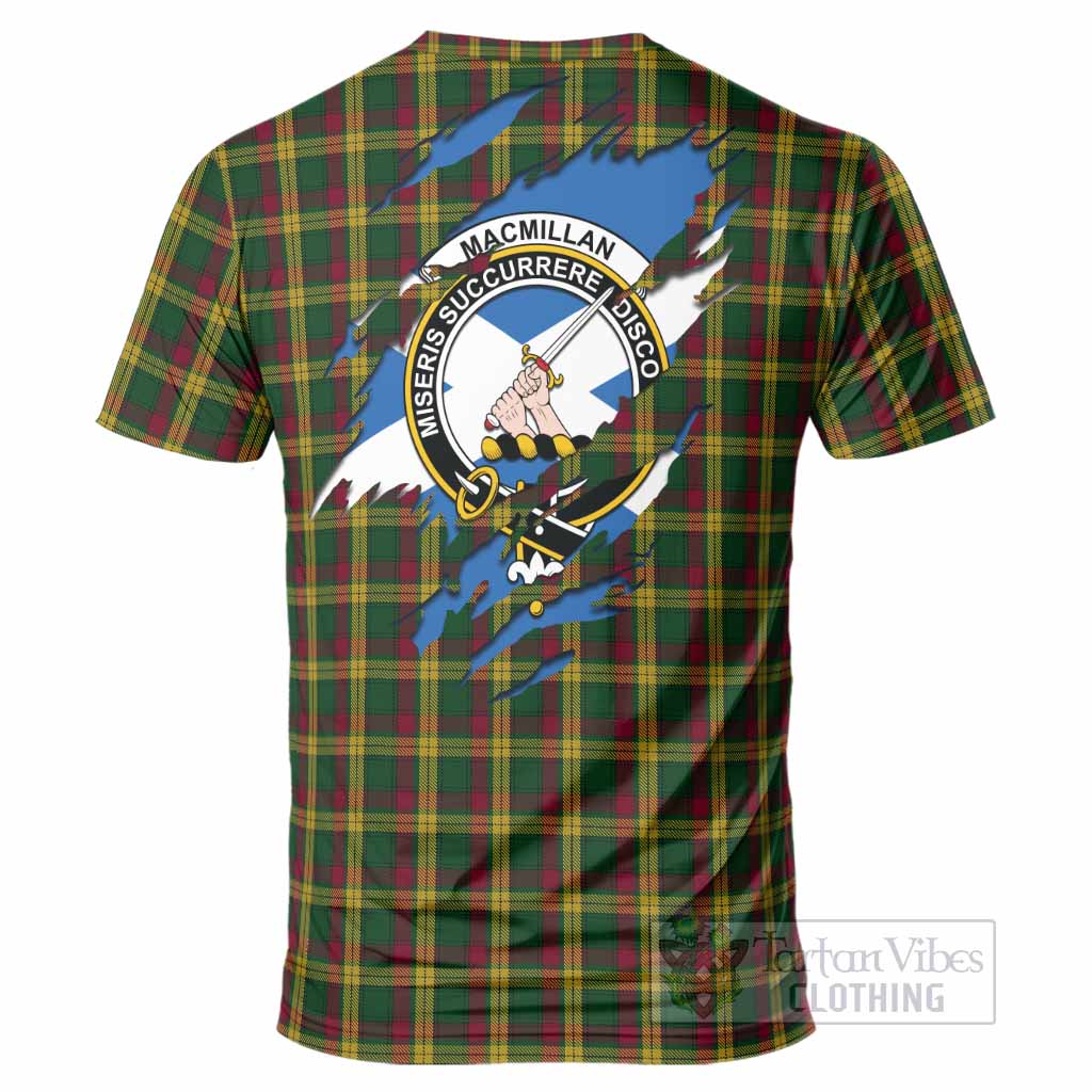 MacMillan (McMillan) Clan Crest In Me Tartan T-Shirt Scotland Flag Style
