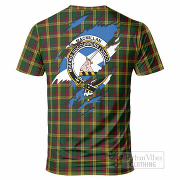 MacMillan (McMillan) Clan Crest In Me Tartan T-Shirt Scotland Flag Style