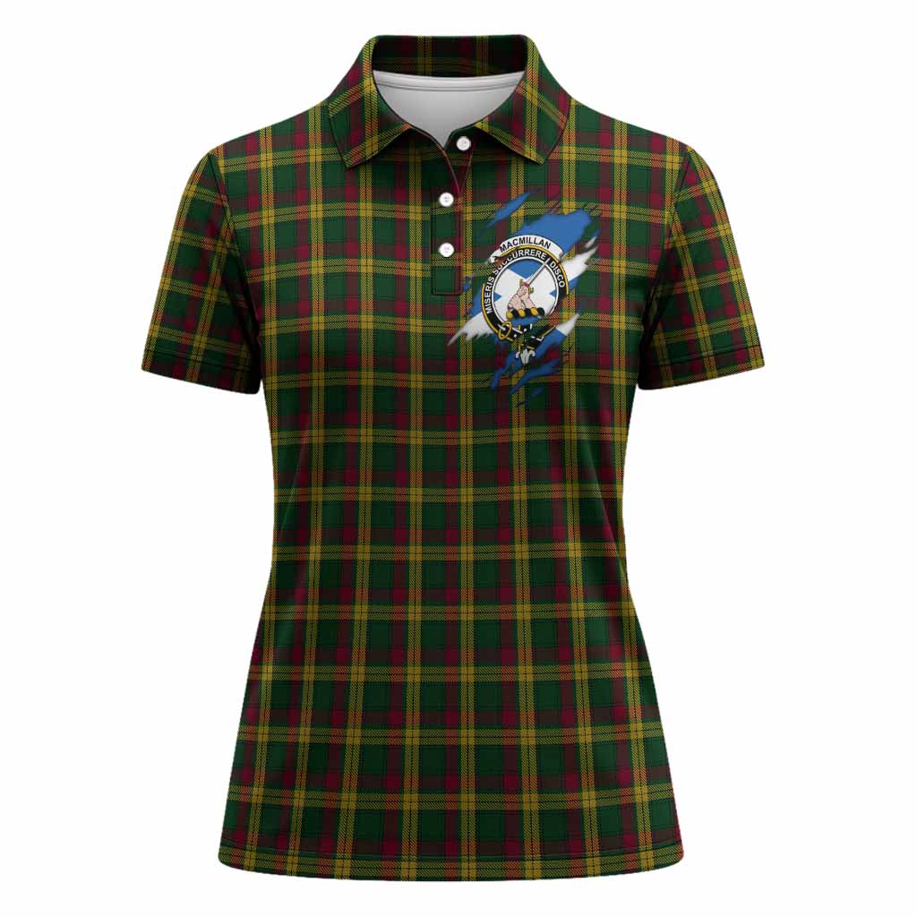 MacMillan (McMillan) Clan Crest In Me Tartan Women Polo Shirt Scotland Flag Style