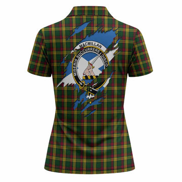 MacMillan (McMillan) Clan Crest In Me Tartan Women Polo Shirt Scotland Flag Style