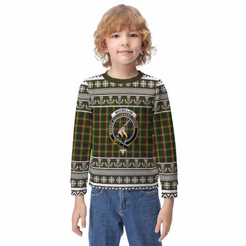 MacMillan (McMillan) Clan Tartan Christmas Kid Ugly Sweatshirt with Family Crest