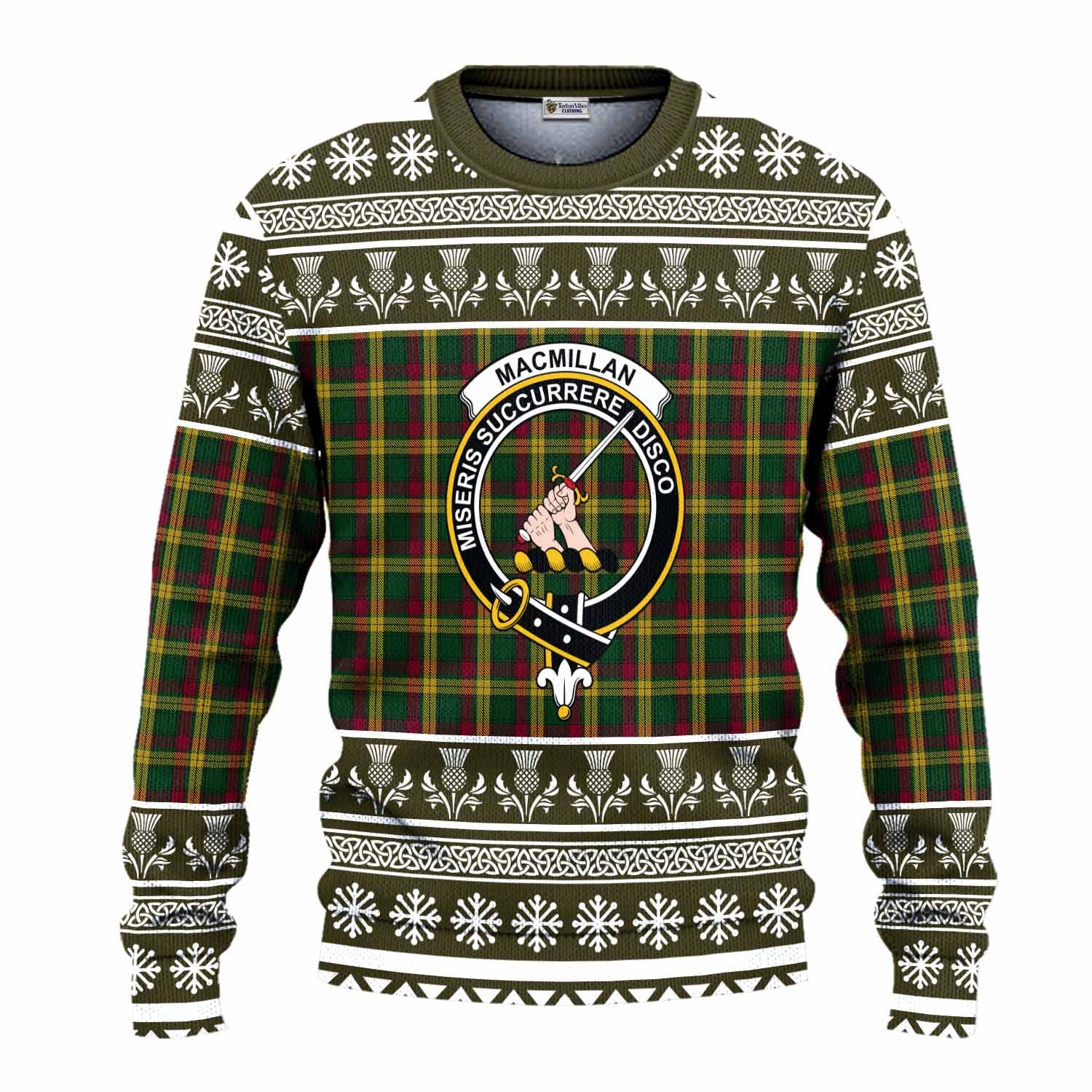 MacMillan (McMillan) Clan Tartan Christmas Ugly Sweater with Family Crest - Tartan Vibes Clothing